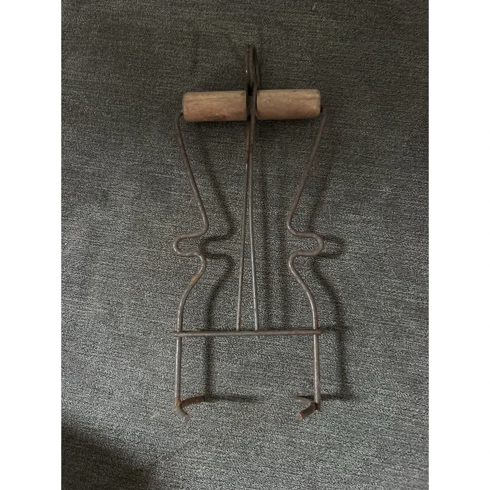 Vtg Home Canning Jar Lifter Wooden Handles Primitive Spring Loaded‎